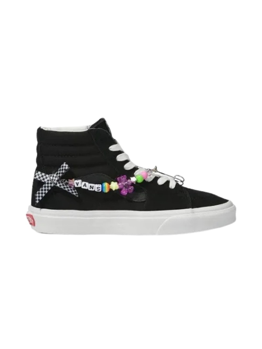 Vans Women's Suede Black High-Top Lace-Up Sneakers with Chain Embellishment 11